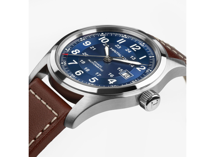 Hamilton Khaki Field Auto Watch 42mm with Navy Blue Sunray Dial - H70605540