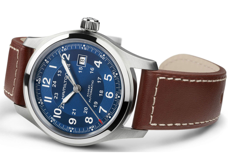 Hamilton Khaki Field Auto Watch 42mm with Navy Blue Sunray Dial - H70605540