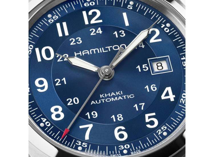 Hamilton Khaki Field Auto Watch 42mm with Navy Blue Sunray Dial - H70605540
