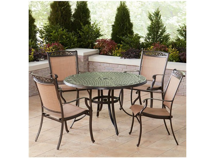 Hanover Fontana 5-Piece Outdoor Set In Tan FNTDN5PCC Abt