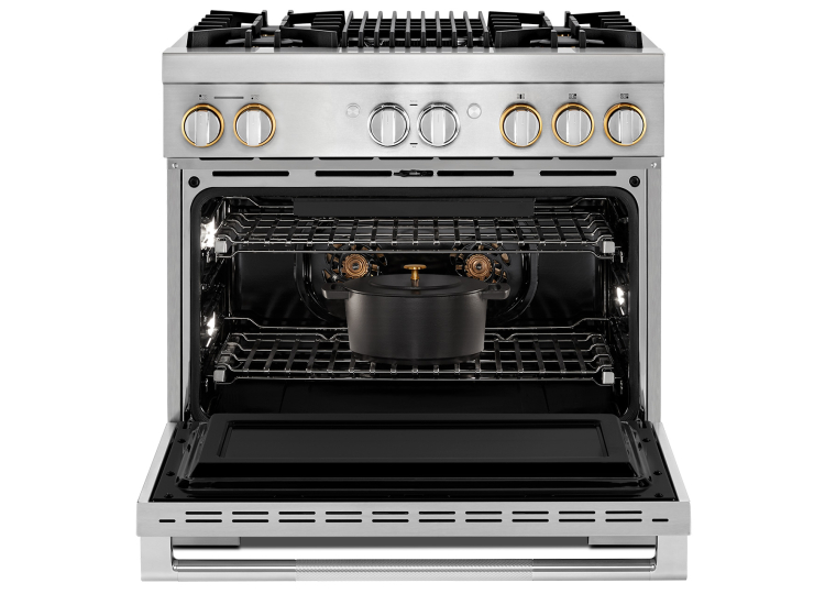 JennAir RISE 36 In. Stainless Steel Dual-Fuel Professional Range With Gas Grill - JDRP636HL