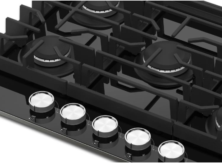 KitchenAid Cooktop Gas-On-Glass 36 Inch in Black - KCGG536PBL