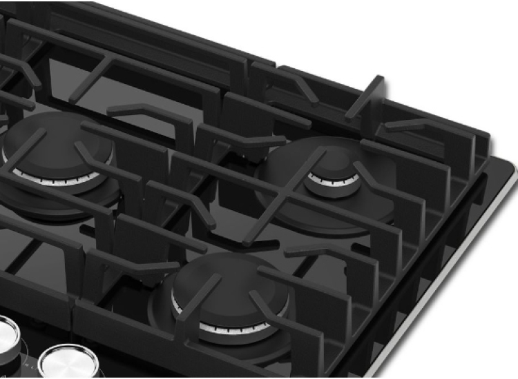 KitchenAid Cooktop Gas-On-Glass 36 Inch in Black - KCGG536PBL