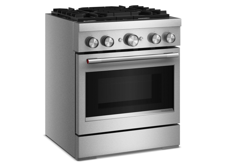 KitchenAid Commercial-Style Dual Fuel Range with No Preheat Air Fry Mode 30-Inch Wide in Stainless Steel - KFDS930SSS