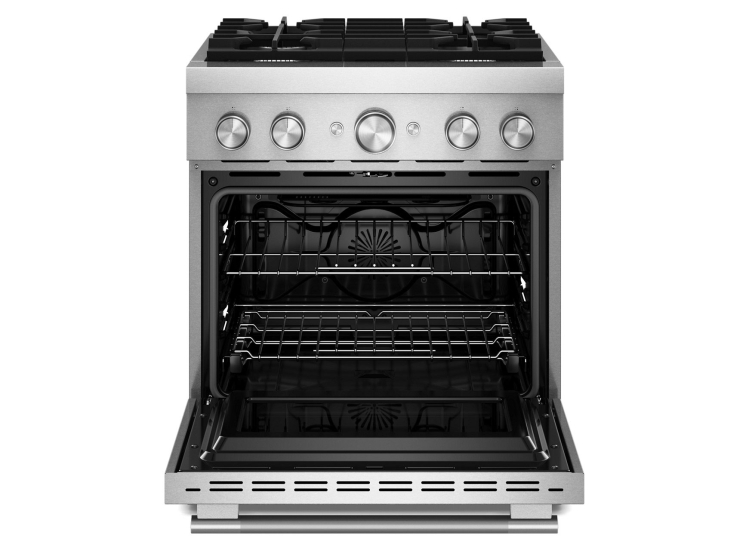 KitchenAid Commercial-Style Dual Fuel Range with No Preheat Air Fry Mode 30-Inch Wide in Stainless Steel - KFDS930SSS