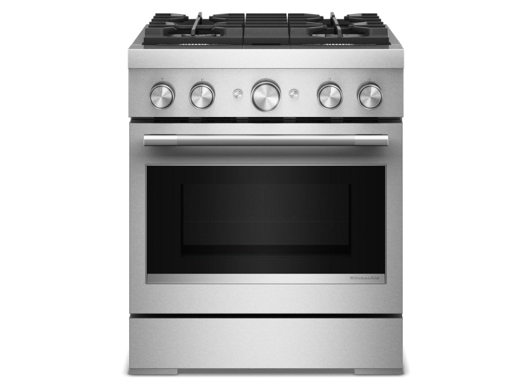 KitchenAid Commercial-Style Dual Fuel Range with No Preheat Air Fry Mode 30-Inch Wide in Stainless Steel - KFDS930SSS