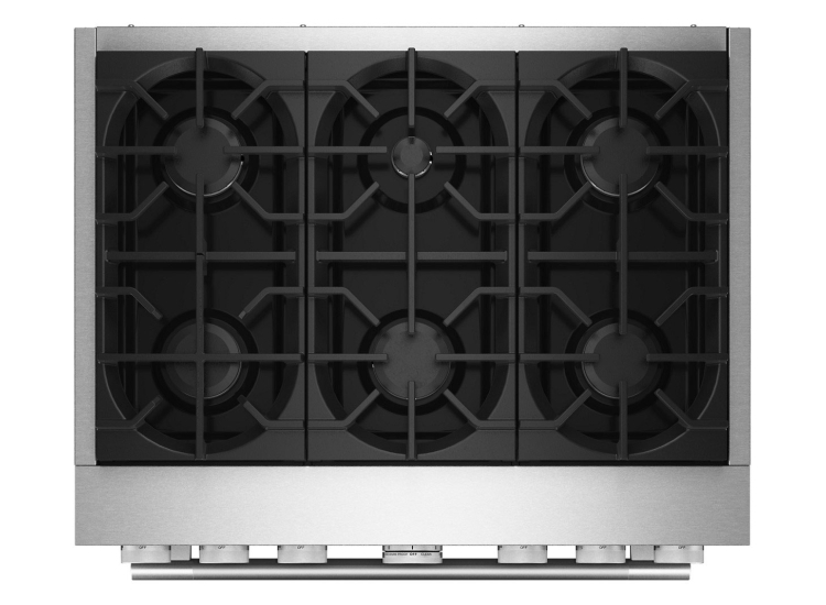 KitchenAid Commercial-Style Dual Fuel Range with No Preheat Air Fry Mode 36-Inch Wide in Stainless Steel - KFDS936SSS