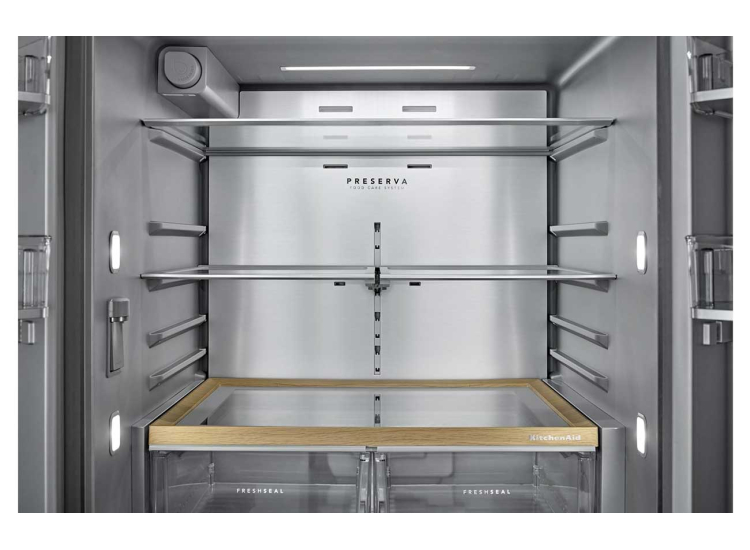 KitchenAid 31 Cu. Ft. French Door Refrigerator with Interior Water and Ice 36-Inch Wide in PrintShield Stainless Steel - KRFF336SPS