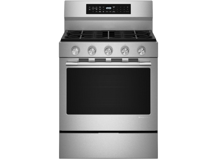 KitchenAid Stainless Side-By-Side Refrigerator & Freestanding Gas Range Package - KITCPACK8