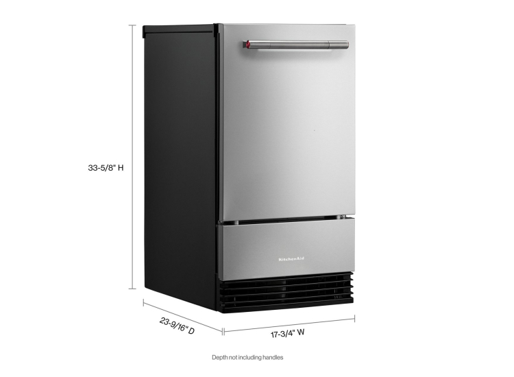 Kitchenaid Ice Machine Mini KitchenAid Automatic Ice Maker 18 Inch PrintShield Steel - KUID318SPS