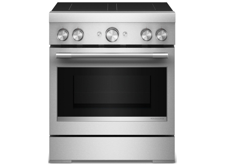 KitchenAid 4.1 Cu. Ft 4-Element Induction Commercial-Style Range with Air Fry 30-Inch Wide in Stainless Steel - KFIS930SSS