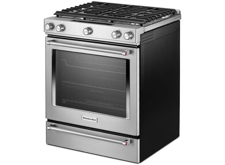 KitchenAid ADA 30 In. Stainless Steel Slide-In Convection Gas Range With Baking Drawer - KSGB900ESS