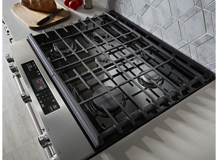KitchenAid ADA 30 In. Stainless Steel Slide-In Gas Range - KSGG700ESS