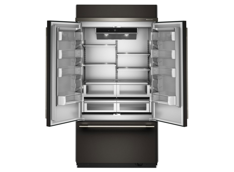 KitchenAid 24.2 Cu. Ft. Built-In French Door Refrigerator 42-Inch Wide in Black Ore - KBFN542SBE