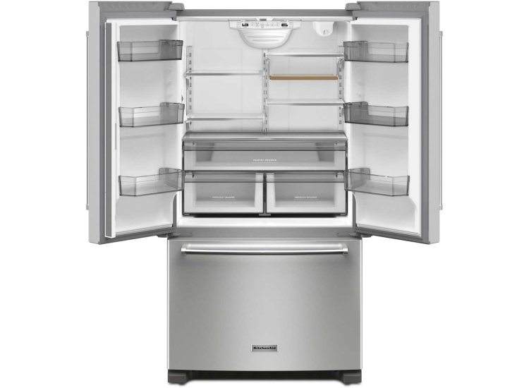 KitchenAid 20 Cu. Ft. Counter-Depth French Door Refrigerator 36-Inch Wide in Stainless Steel - KRFC136RPS