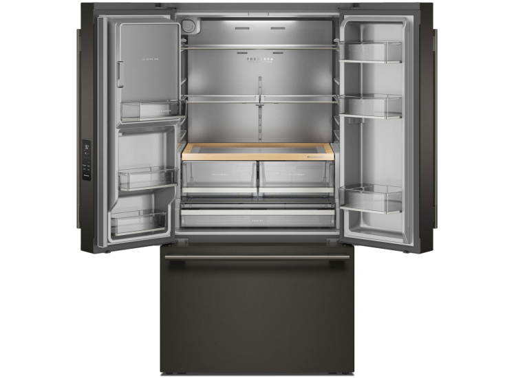 KitchenAid 30 Cu. Ft. French Door Refrigerator 36-Inch Wide in Black Ore - KRFF436SBE
