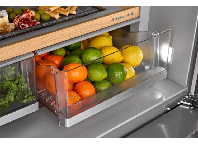 KitchenAid 29 Cu. Ft. French Door Refrigerator with FreshChill Full-Width Refrigerated Drawer 36-Inch in PrintShield Stainless - KRMF436SPS