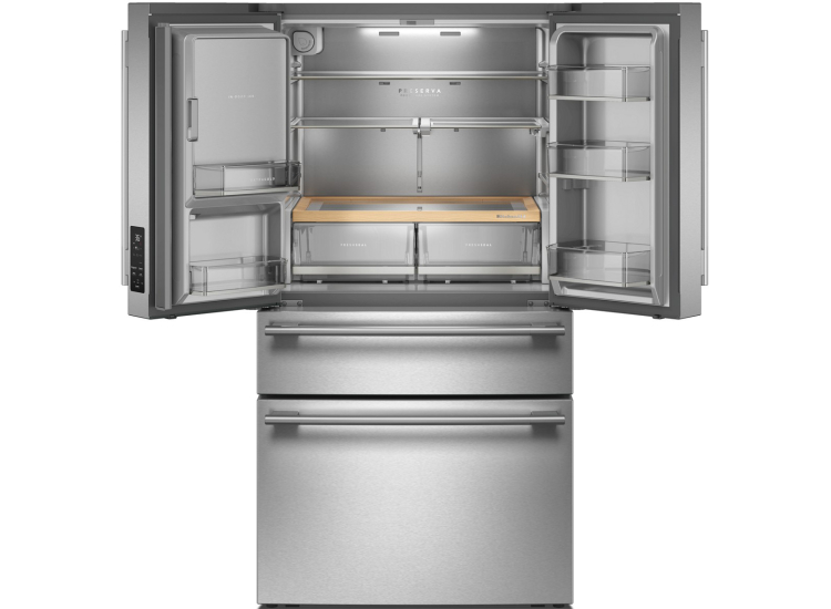 KitchenAid 29 Cu. Ft. French Door Refrigerator with FreshChill Full-Width Refrigerated Drawer 36-Inch in PrintShield Stainless - KRMF436SPS
