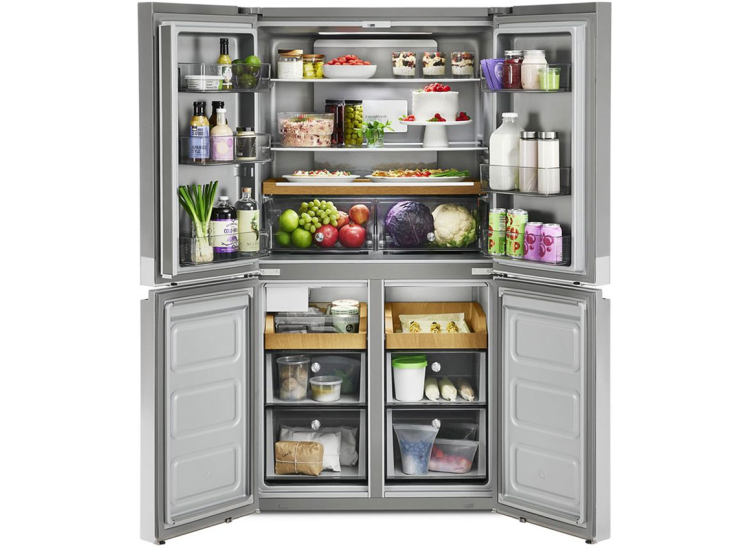 KitchenAid 19.4 Cu. Ft. Counter-Depth 4-Door Refrigerator ADA 36-Inch Wide in PrintShield Stainless Steel - KRQC506MPS