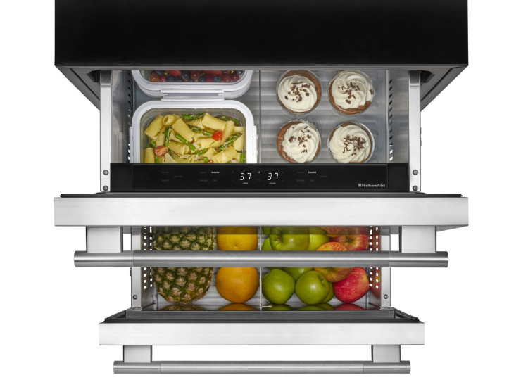 KitchenAid 4.4 Cu. Ft. Undercounter Double-Drawer Refrigerator 24-Inch Wide in Stainless Steel - KURT524SSB