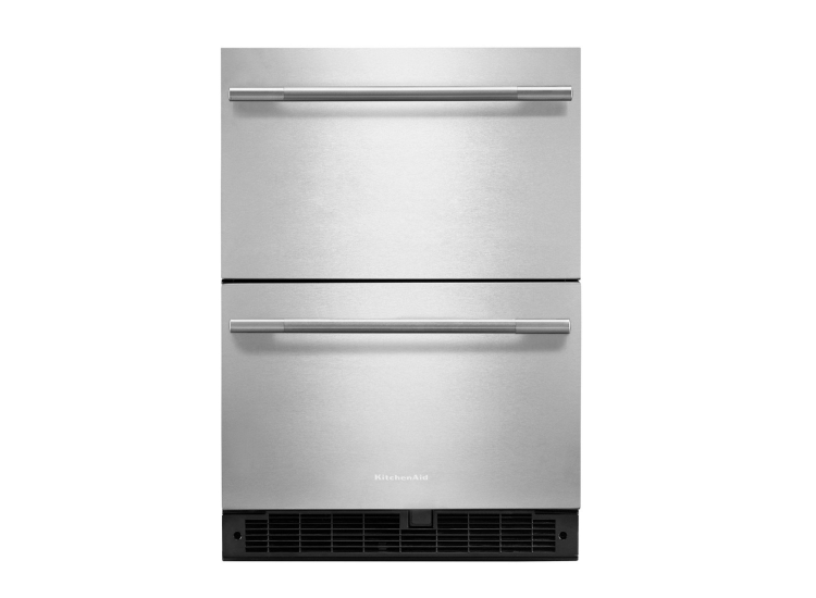KitchenAid 4.4 Cu. Ft. Undercounter Double-Drawer Refrigerator 24-Inch Wide in Stainless Steel - KURT524SSB