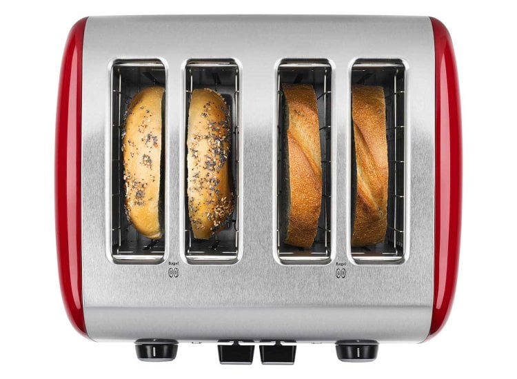 KitchenAid Empire Red 4-Slice Toaster KMT4115ER Abt