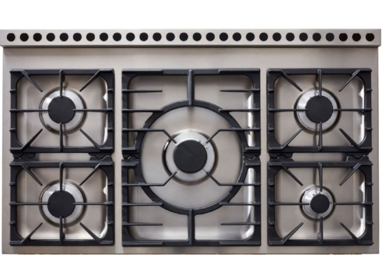 La Cornue CornuFe 110 43 In. Stainless Steel With Polished Chrome Trim Dual Fuel Range - C1IP