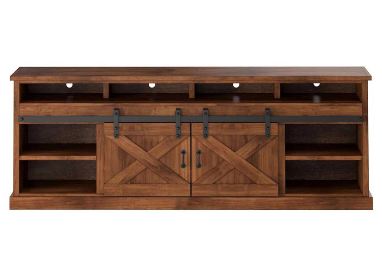 Legends Furniture Farmhouse 94" Fireplace TV Stand in Aged Whiskey - FH5410-AWY-FIRE