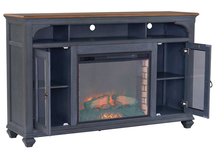 Legends Furniture Americana 66" Fireplace TV Stand in Corduroy Blue - ZAMR-1966