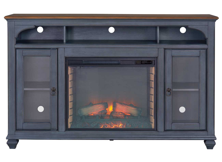 Legends Furniture Americana 66" Fireplace TV Stand in Corduroy Blue - ZAMR-1966