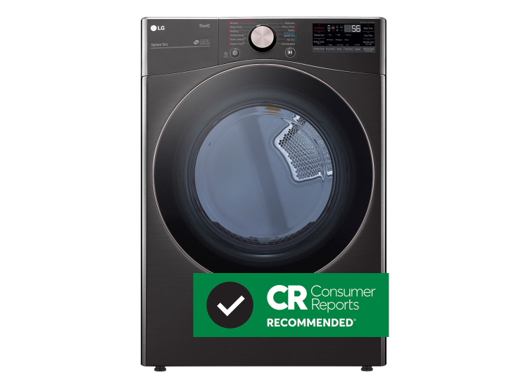 LG 7.4 Cu. Ft. Black Steel Smart Wi-Fi Enabled Front Load Gas Dryer With TurboSteam And Built-In Intelligence - DLGX4001B