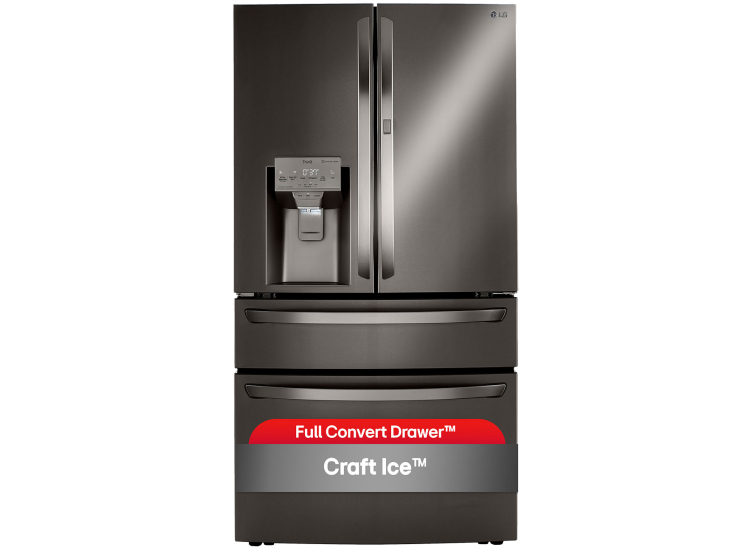 LG 29.5 Cu. Ft. Smart Wi-Fi Enabled Refrigerator With Craft Ice Maker 36-Inch Wide in PrintProof Black Stainless Steel - LRMDS3006D