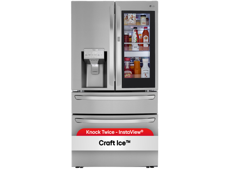 LG 22.5 Cu. Ft. Counter-Depth Refrigerator Smart Wi-Fi Enabled InstaView Door-In-Door With Craft Ice Maker 36-Inch Wide in PrintProof Stainless Steel - LRMVC2306S