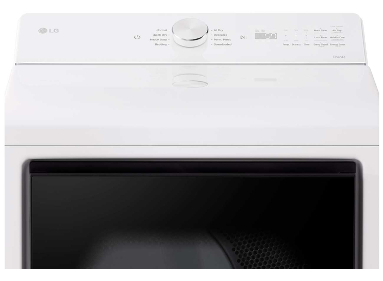LG Ultra Large Capacity Gas Dryer with AI Sensing 7.3 Cu. Ft. in White - DLG8201W