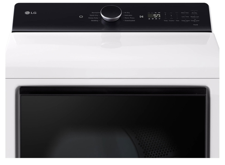 LG Gas Dryer 7.3 Cu. Ft. With EasyLoad Door and AI Sensing in White - DLG8401WE