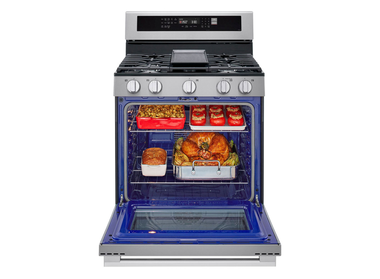 LG 6.3 Cu. Ft. Smart Gas Range in PrintProof Stainless Steel - LRGN6325X