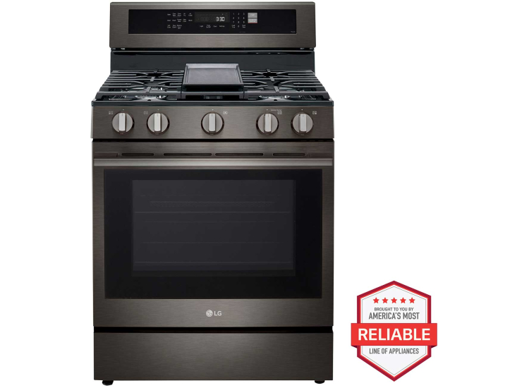 Lg Range Models LG 6.3 Cu. Ft. Smart Gas Range in PrintProof Black Stainless Steel ...