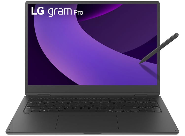 LG gram Pro 2-in-1 OLED Laptop 16-Inch Intel Core Ultra 7 255H 32GB RAM 2TB SSD, Intel Arc Graphics in Black - 16T90TP-K.ADB7U1