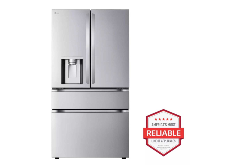 LG 24.5 Cu. Ft. 4-Door French Door Smart Refrigerator 36-Inch Wide in PrintProof Stainless Steel - LF25G8330S