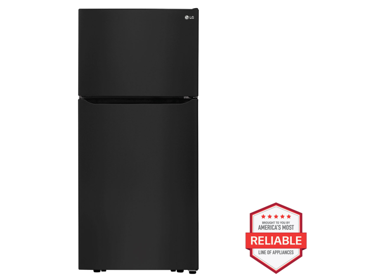 LG 20 Cu. Ft. Top Freezer Refrigerator 30-Inch Wide in Smooth Black - LTCS20020B