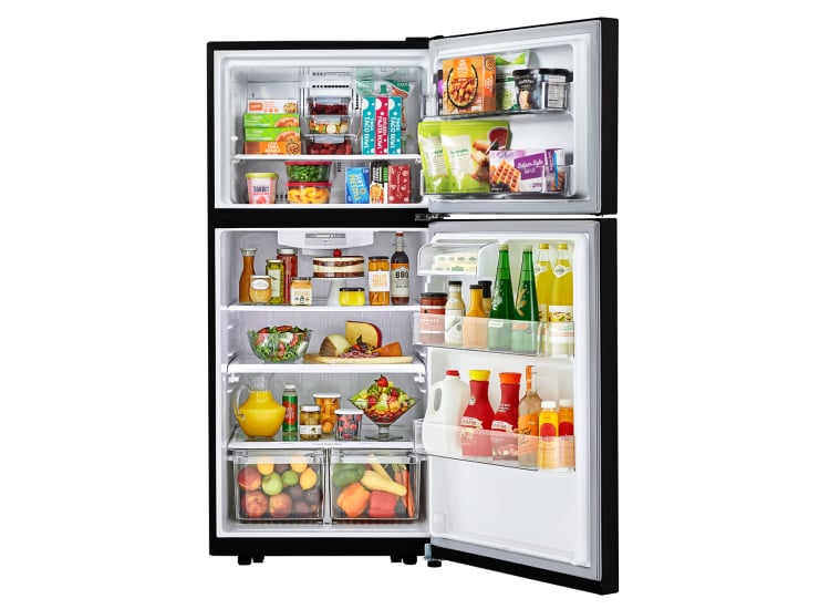 LG 20 Cu. Ft. Top Freezer Refrigerator 30-Inch Wide in Smooth Black - LTCS20020B