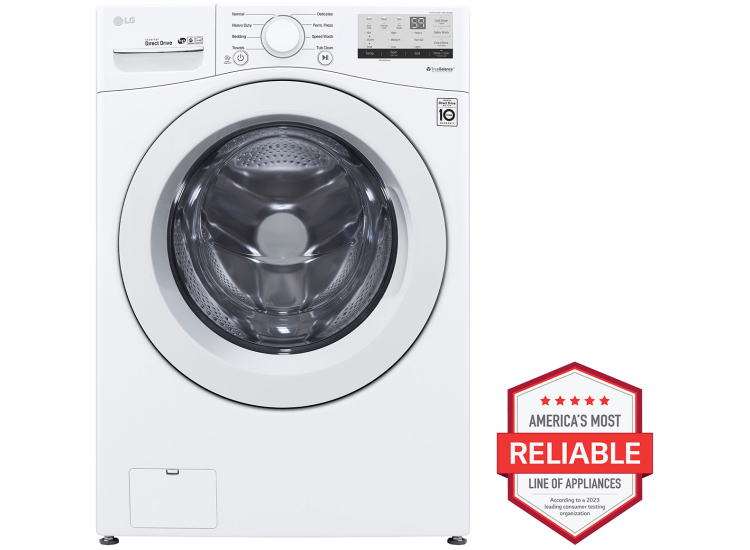 LG 4.5 Cu. Ft. White Ultra Large Front Load Washer - WM3400CW