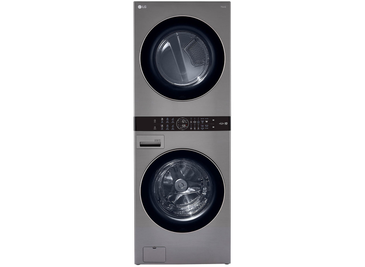 LG 27" Graphite Steel WashTower With Center Control Single Unit Front Load 4.5 Cu. Ft. Washer & 7.4 Cu. Ft. Gas Dryer Combo - WKG101HVA
