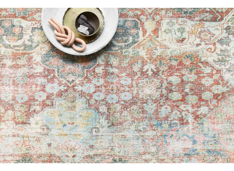 Loloi Loren Collection 5' x 7'6" Brick & Multi Rug - LQ-14-BKML-5X7