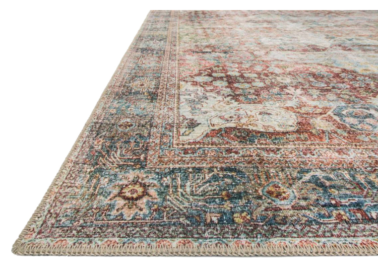 Loloi Loren Collection 5' x 7'6" Brick & Multi Rug - LQ-14-BKML-5X7