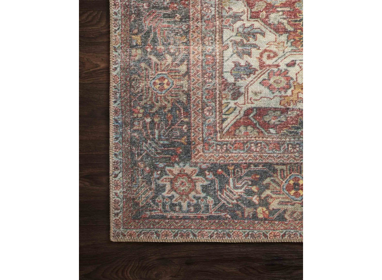 Loloi Loren Collection 5' x 7'6" Brick & Multi Rug - LQ-14-BKML-5X7