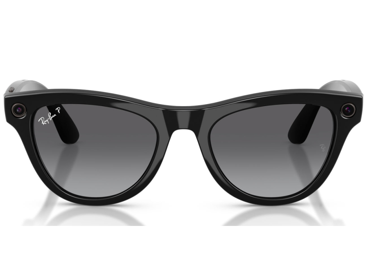 Ray-Ban Meta Skyler Sunglasses (Gen 2) 52mm in Shiny Black with Polarized Graphite Gradient Lenses - RW4014-601T352