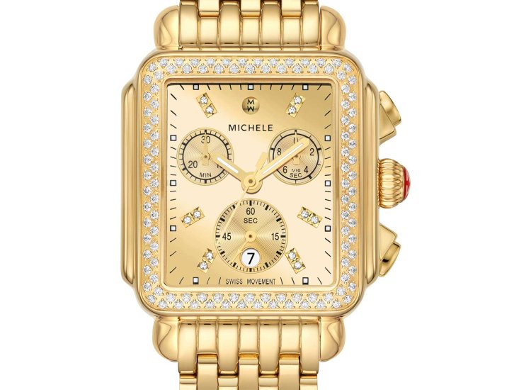 Deco Diamond Diamond Plated Watch Michele Deco Diamond Chrono High