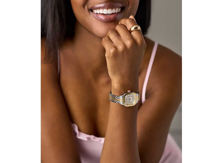Michele Meggie Watch 29mm in Two-Tone with 18K Gold-Plated Diamond Dial Gift Set - MWW33B001SET