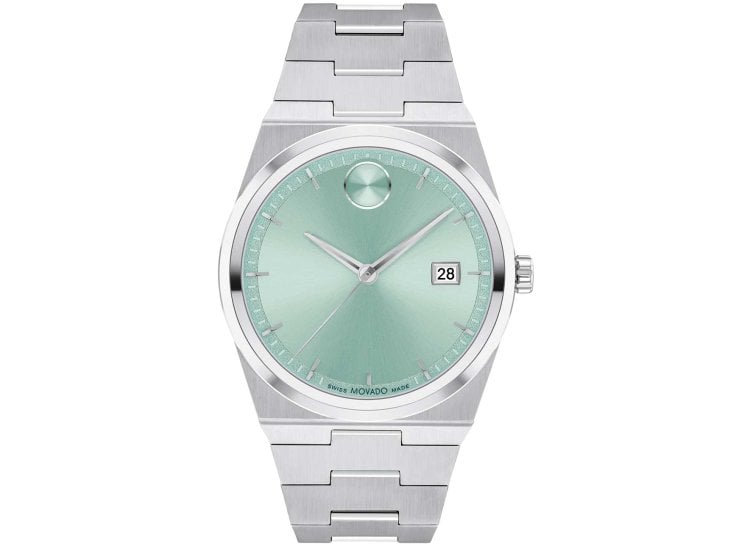 Movado BOLD Quest 40mm Watch with Seafoam Blue Sunray|SS 3601243
